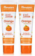 Himalaya Botanique Kids Toothpaste, Herbal, Orange Flavor, Fights Plaque, Fluoride Free, Gentle, No Artificial Flavors or Colors, SLS Free, Gluten Free, Cruelty Free, Vegan, Foaming, 4 Oz, 2 Pack…