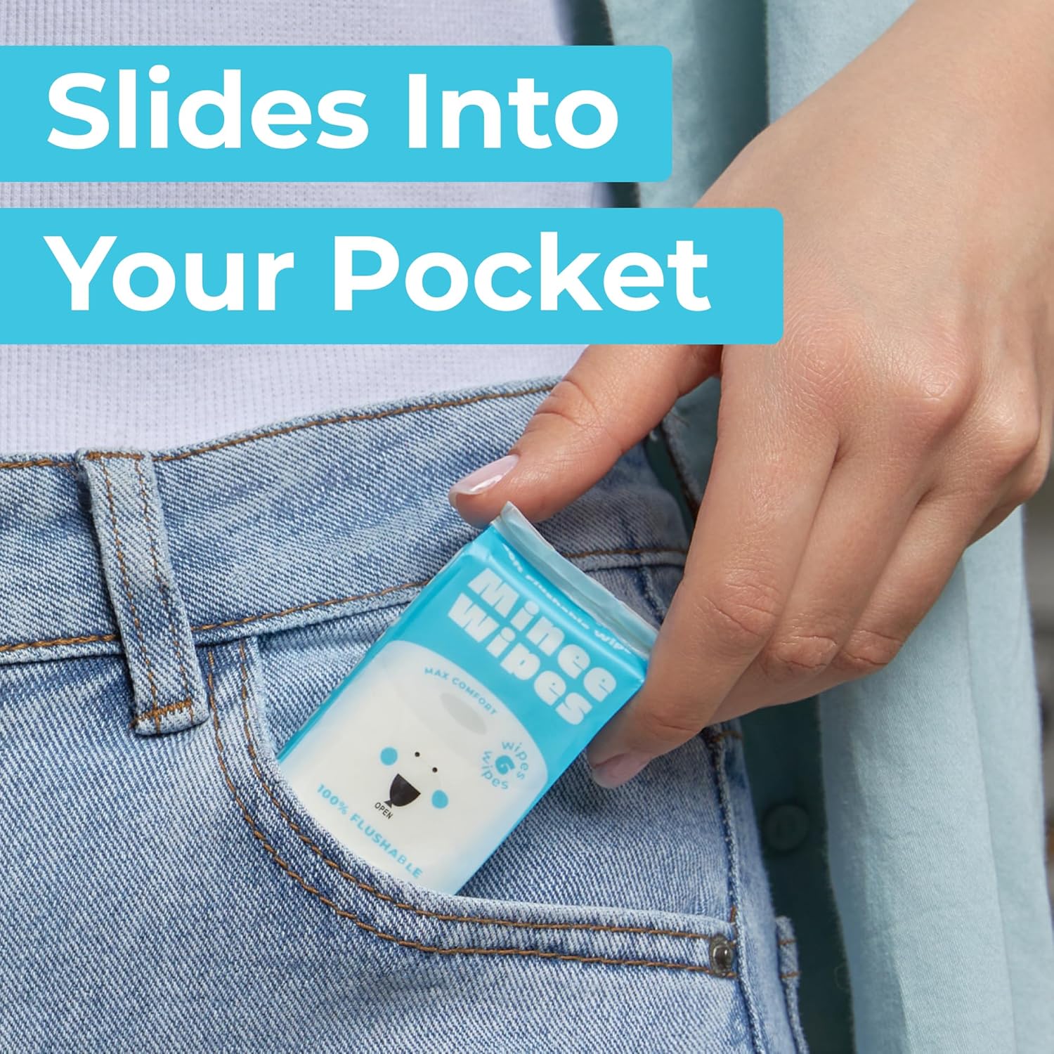 Impossibly Compact Travel Flushable Wipes - 99.5% Water and Aloe - Safe for Sensitive Skin, Hypoallergenic & Unscented - Travel Essentials for Adults, Kids & Baby Care - 24 Pack Total 144 Wipes