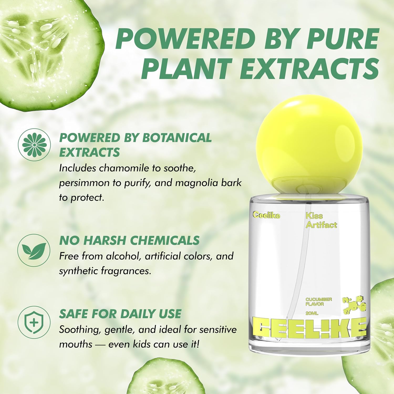 Oral Spray – Fresh Breath, Dual Cooling Experience & Convenient On-The-Go Design – Perfect for Freshening Breath Anywhere, Anytime (Cucumber, 2 Count)