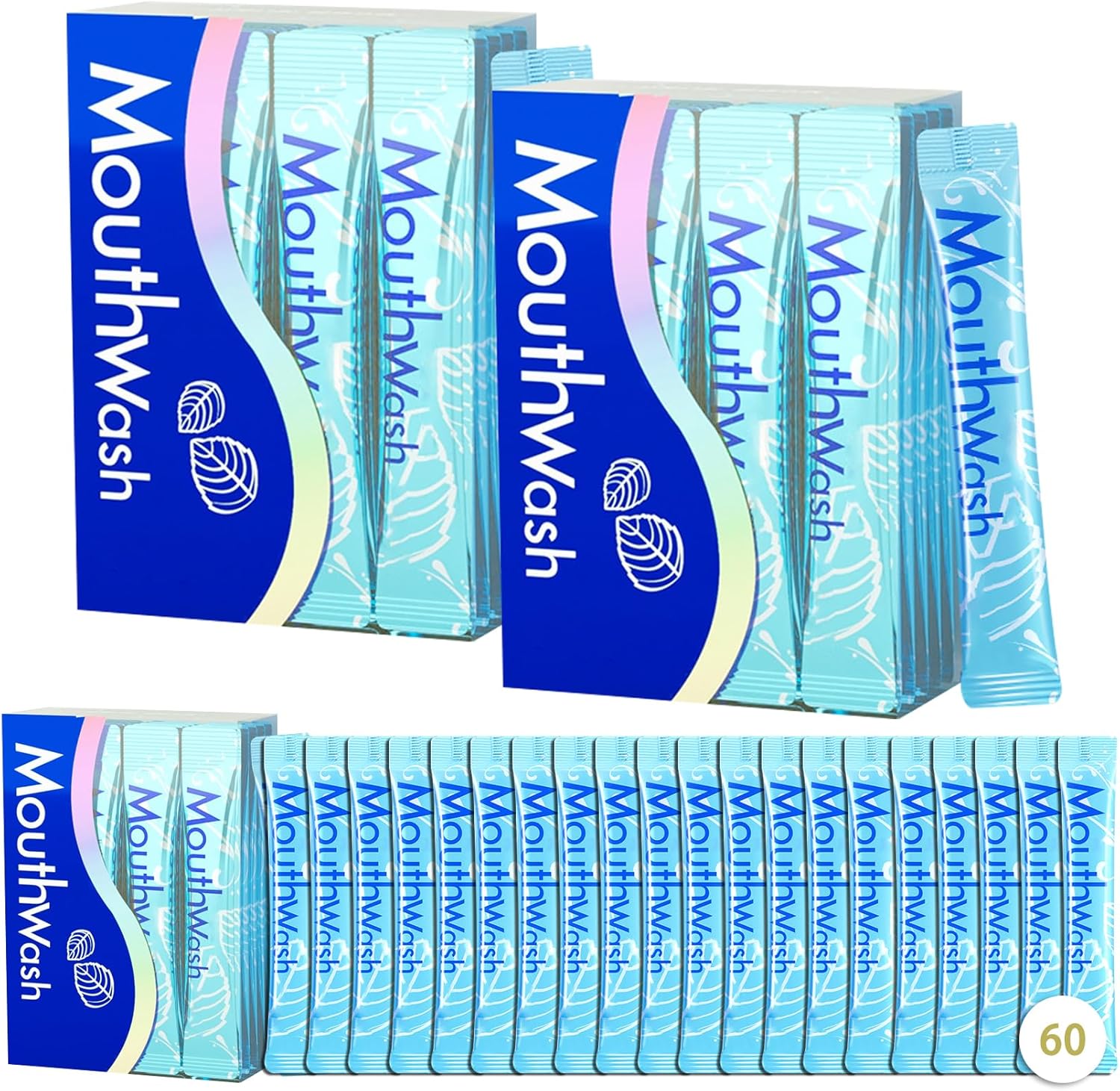 60PCS Travel Size Mouthwash,Portable Mini Mouthwash,Long-Lasting Freshness Travel Mouth Wash for Oral Care A14