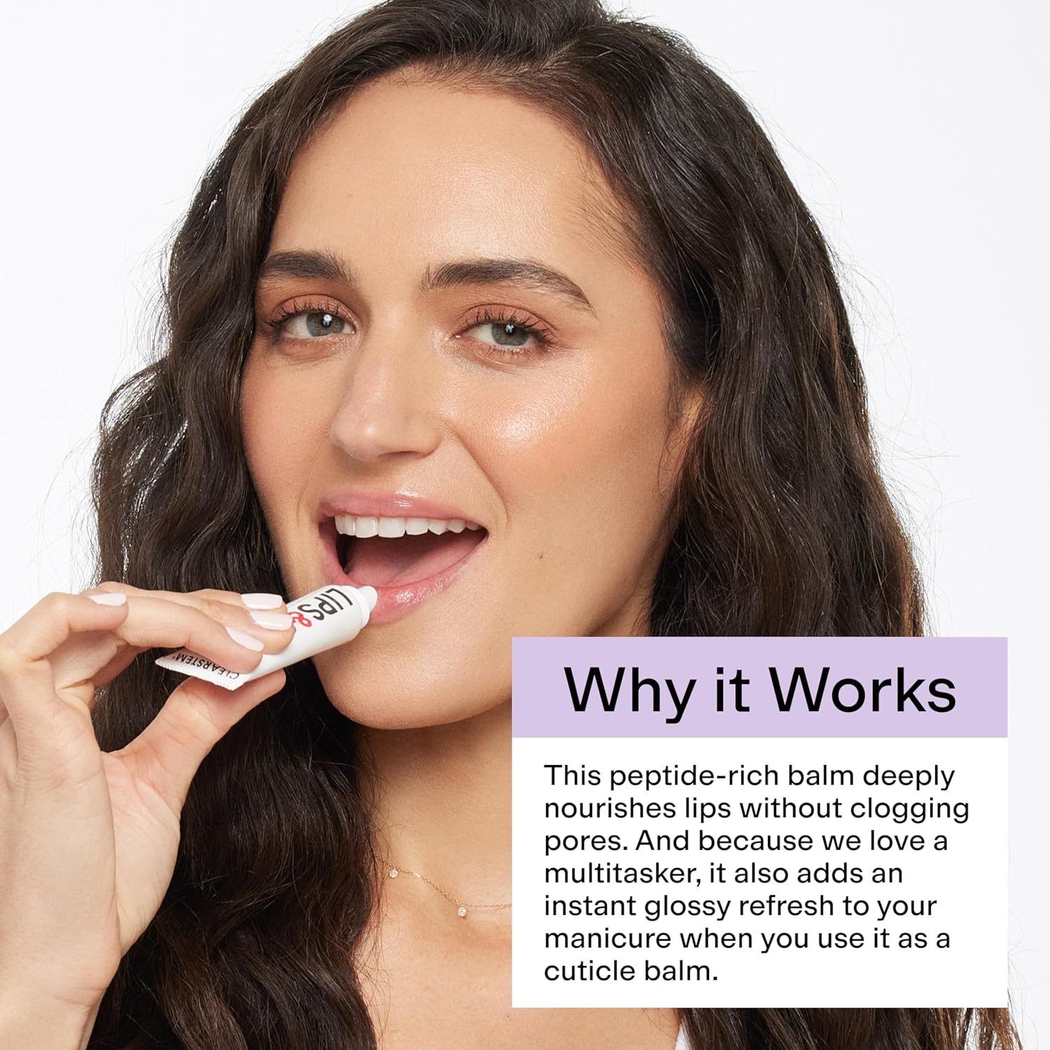 CLEARSTEM LIPS&CUTES Lip Balm & Cuticle Care - Multi-Tasking Hydrating Balm with Peptides, Vitamin E & Green Tea - Lip Care Products & Cuticle Balm Essentials for Daily Soothing & Nourishing Routine