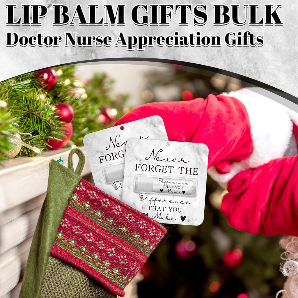 30 Pack Christmas Employee Appreciation Gift Lip Balms Bulk Staff Teacher Team Volunteer Thank You Gift Thanksgiving Christmas Appreciation Party Favor for Women Men(Cute,White)