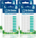 Dr. Emma Dental Picks Narrow Space Mint Soft Rubberized Tooth Picks Tight Floss Pick Easy to Use Brush Picks for Teeth Cleaning and Gum Health 100Ct/Pack, 4 Pack(400Ct)