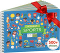 CUPKIN Sticker Book for Kids 2-4, 500+ Kids Stickers, All Kinds of Sports 12 Coloring Pages 12 Side by Side Scenes Fun Toddler Travel Activity Coloring and Sticker Books for Ages 4-8 + 8-10