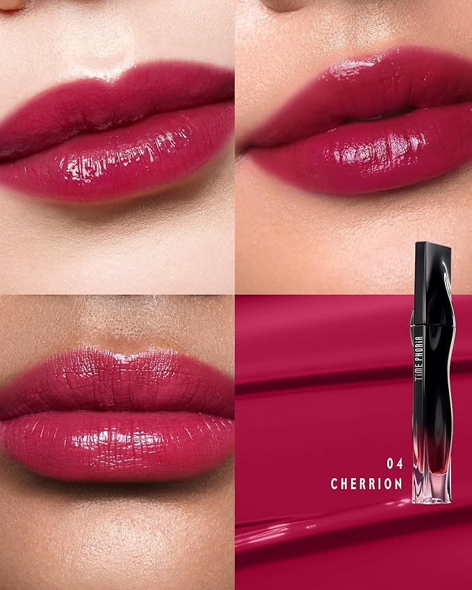 STELLAR DUST LIP STAIN-Waterproof and Transferproof Lip Tint For Women, Glossy Finish Lip Gloss, Lightweight High Coverage, Long Lasting, Stocking Stuffers For Teen Girls (04 CHERRION)