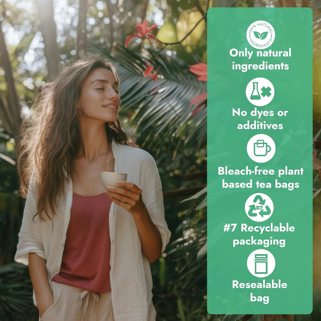 Vital Bloom Moringa Mint Tea, 120 Tea Bags, reduces inflammation, Bleach Free tea bags, Non GMO (Free Bamboo Tongs Included)