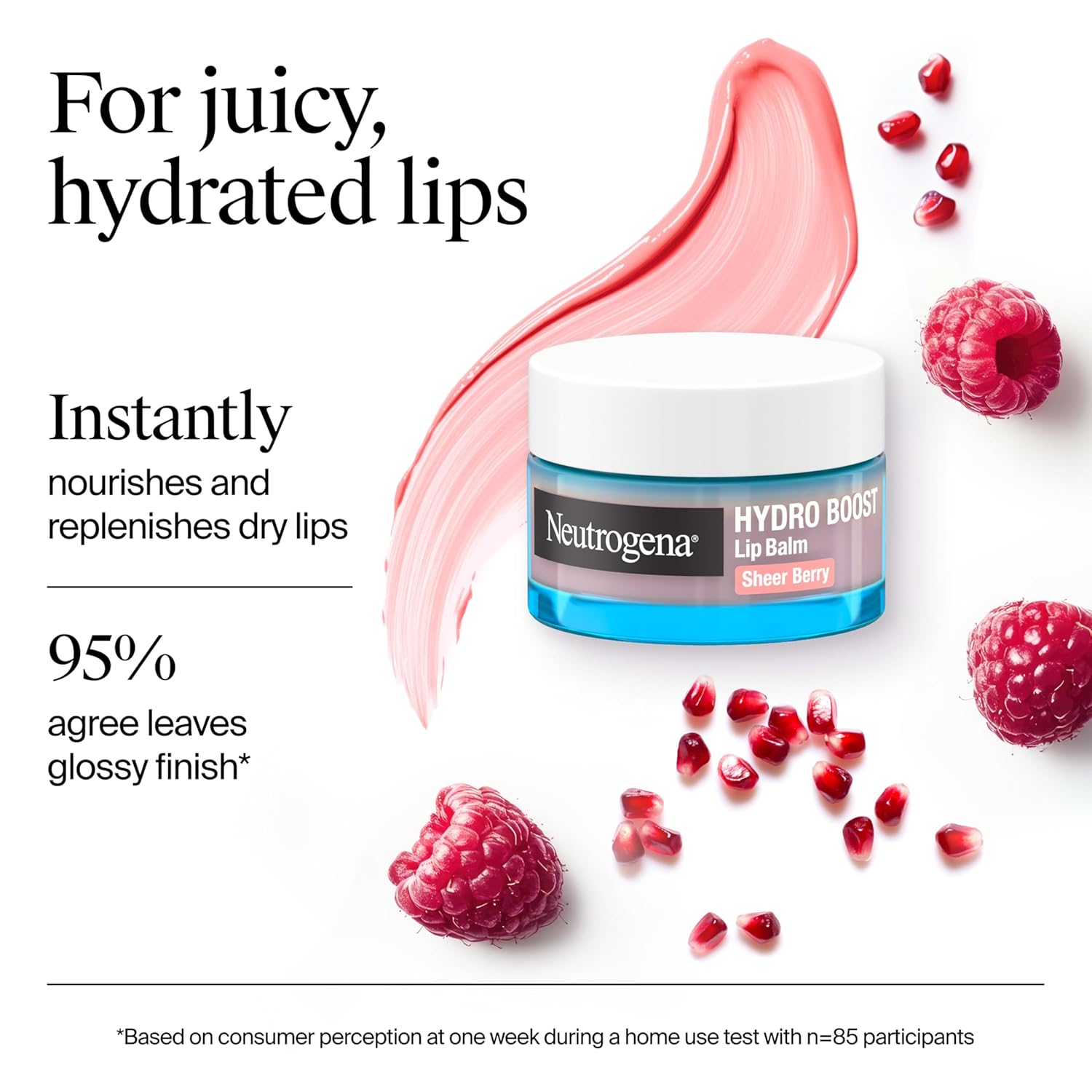 Neutrogena Hydro Boost Hyaluronic Acid Lip Balm, Nourishing Vitamin E Leaves Lips Feeling Hydrated, Sheer Pink Tinted Color with a Sweet Berry Flavor, Sheer Berry, 0.5 oz (Pack of 2)