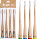 MABLE Bamboo Toothbrush for Adults – Soft Bristle, Compostable Wooden Toothbrushes, Available in 2 Pack and 4 Pack (Soft Bristles (Pack of 4)