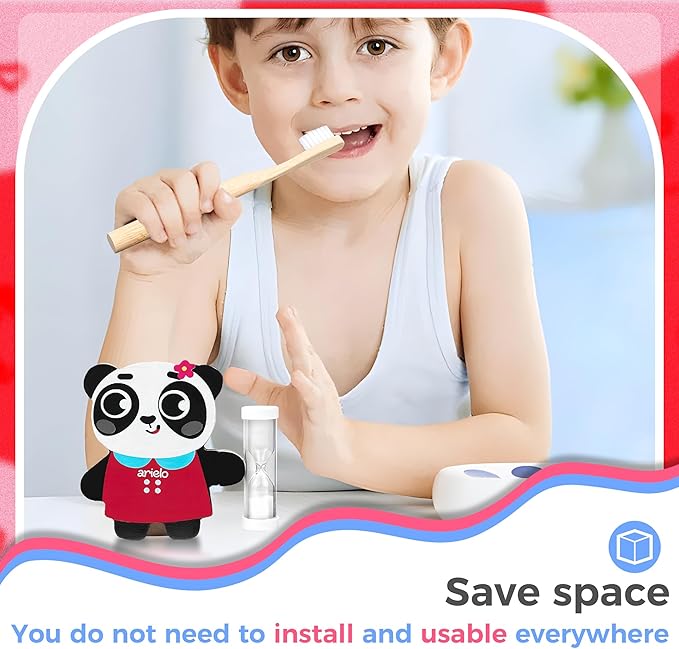 Arielo Panda Toddler Toothbrush Holder with Timer - 3 MIN Timer for Autism & Sensory Kids