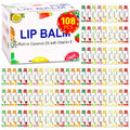 DMSKY 108 Pack Lip Balm, Natural Lip Balms Bulk with Vitamin E and Coconut Oil, Moisturizing Lip Balms for Chapped Lips, Bulk Lip Balm for Women-12 Flavors