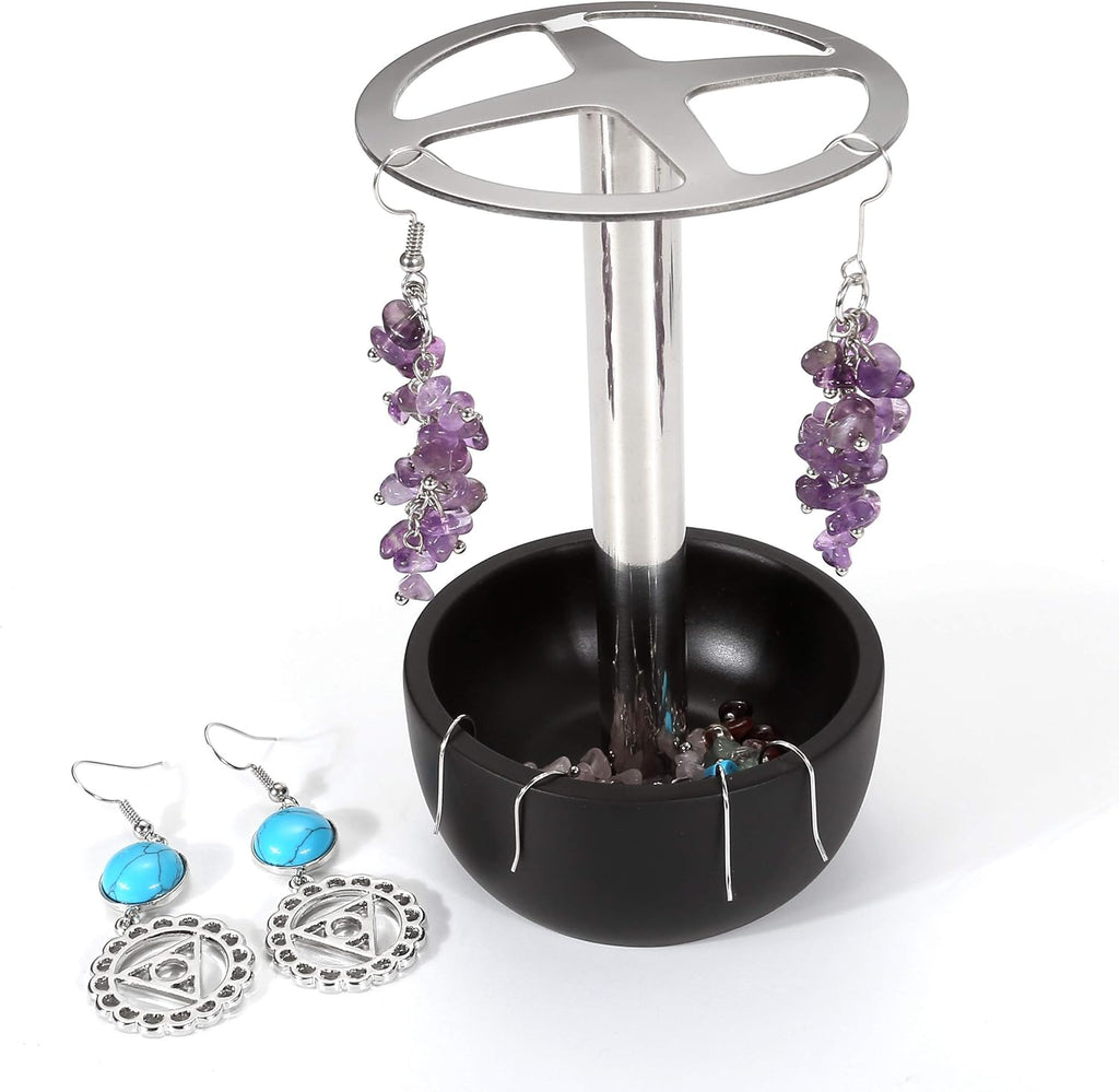 CozyCabin Toothbrush Holder Stand, for Razor, Bathroom Vanity Countertop, Stainless Steel Toothbrush Bathroom Organizer (Black)