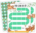 20 Sloth Reward Chart with 432 Round Stickers, Incentive Behavior Chart for Kids at Home Classroom, Kids Routine Daily Chore Sticker Chart-B04