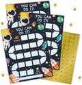 10 Reward Chart with 206 Golden Star Stickers-Outer Space Theme- Chore Chart, Incentive Chart,Positive Behavior Reward Chart for Kids,Toddler Homework Assignments, Attendance(8"X10")-A01