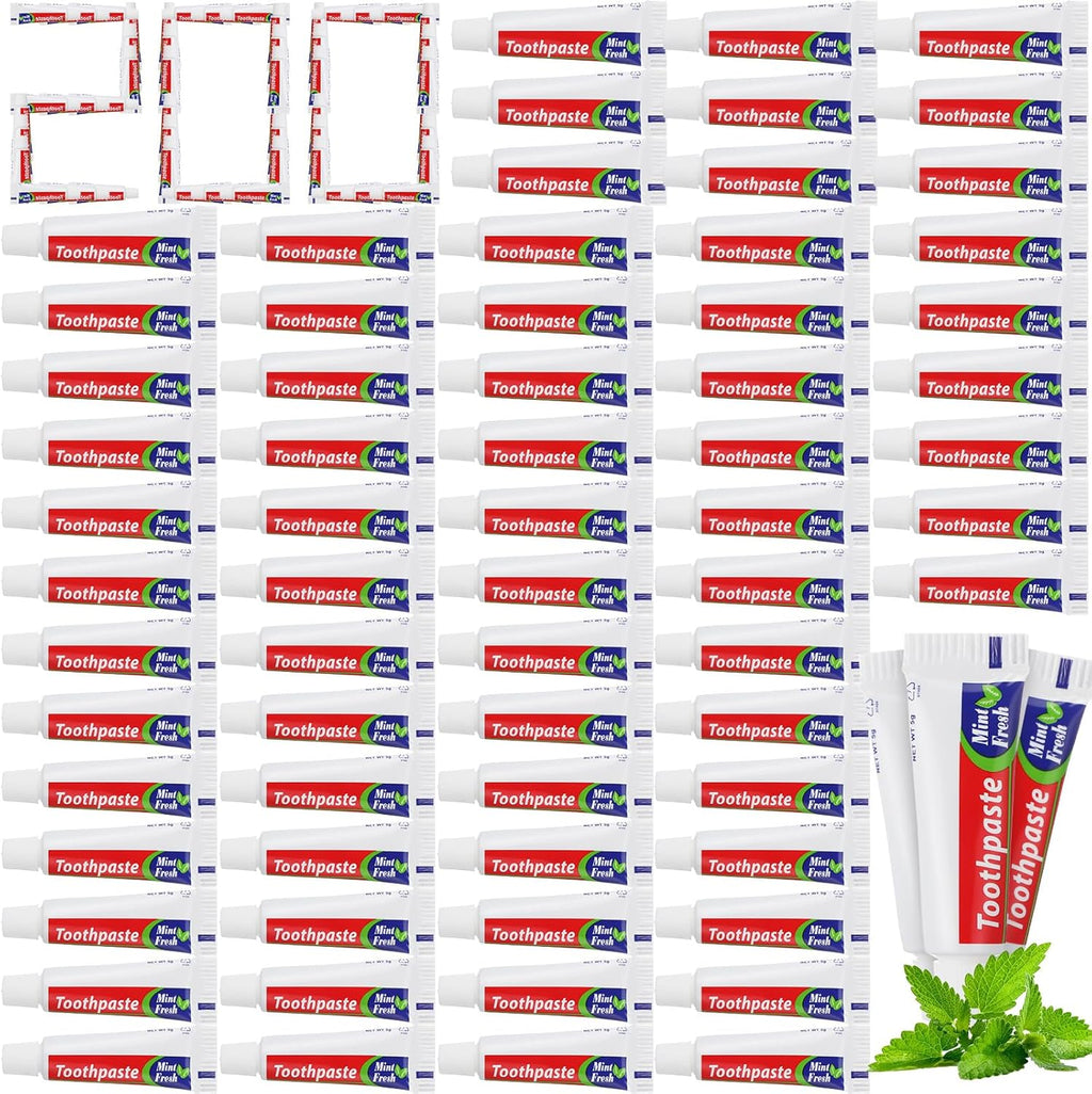 Mini Toothpaste Bulk Regular Clean Mint Toothpaste for Bad Breath, Helps Freshens Breath, Whitens Teeth Travel Size 0.18oz for Home Hotel Office School Camping