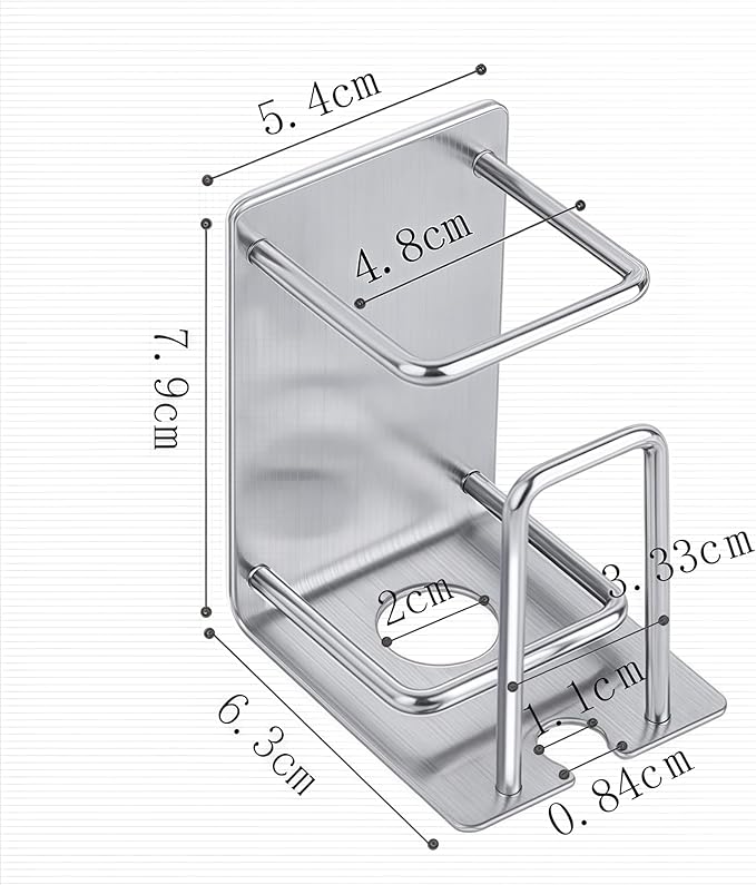 HANZE Toothbrush Holder 304 Stainless Steel Adhesive Wall Mounted 3 in 1 Toothbrush Holder Toothpaste Holder and Cup Holder for Bathroom Shower