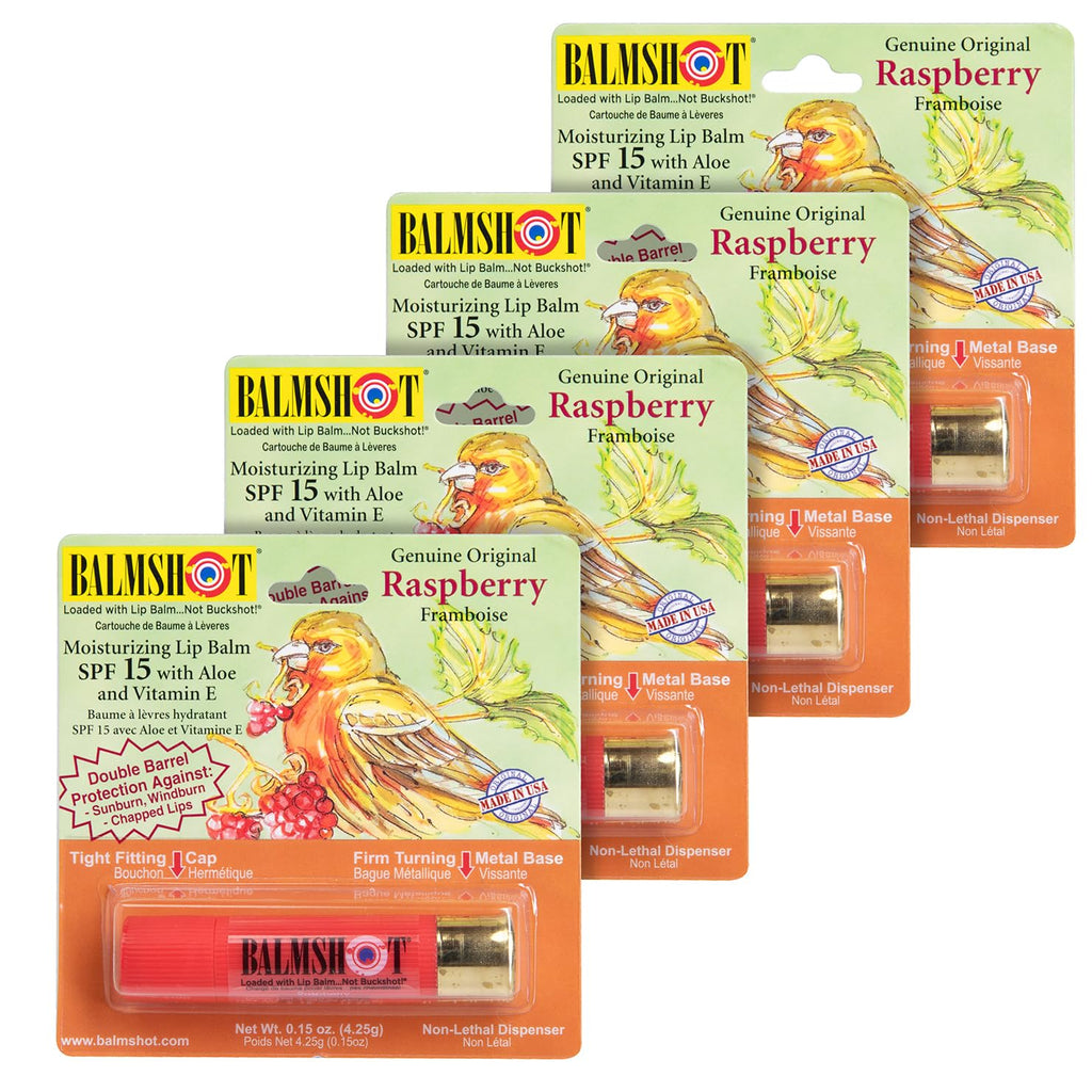BALMSHOT Lip Balm 4 Pack (Raspberry)