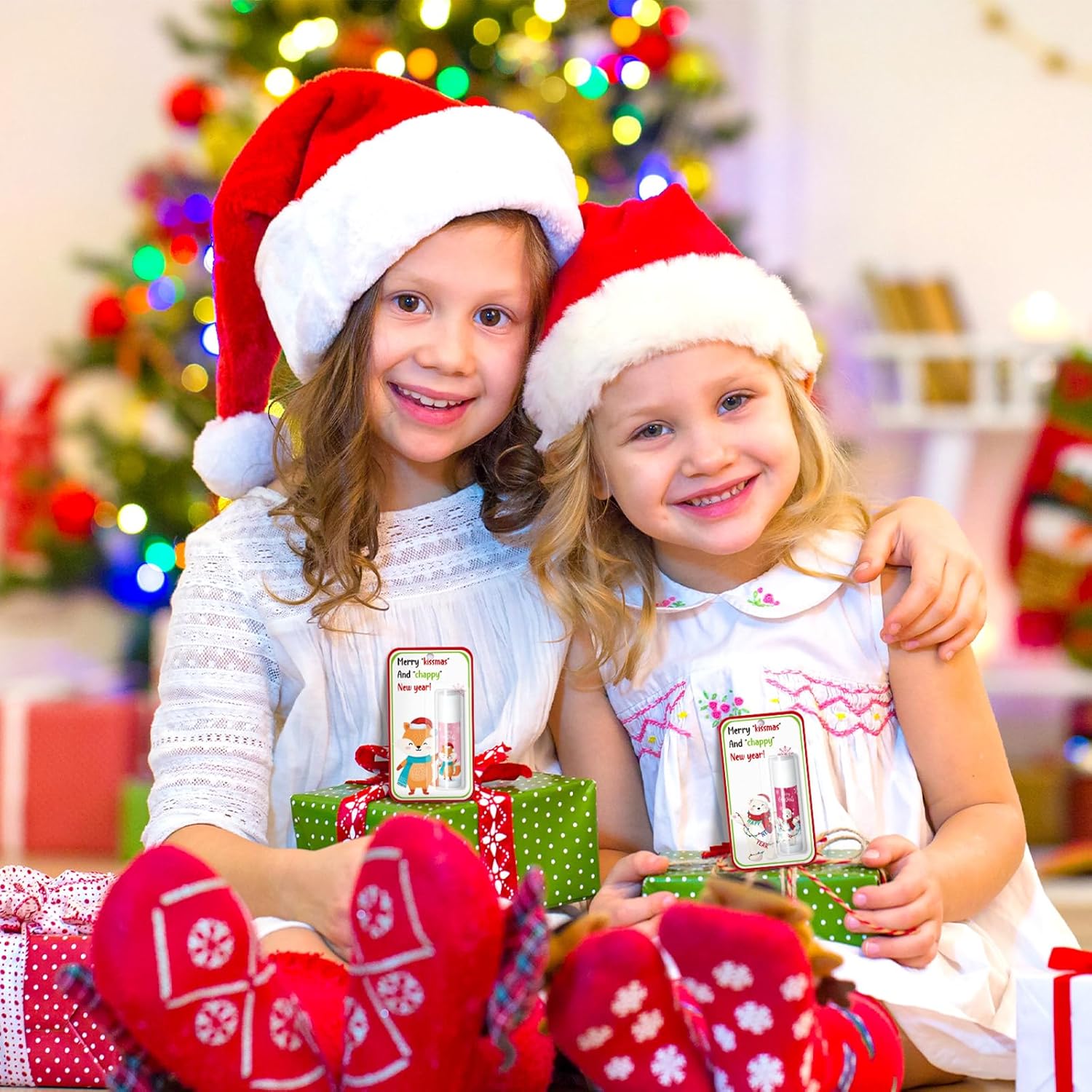 30 Pack Christmas Lip Balms Bulk Christmas Party Gifts Favors Stocking Stuffers Holiday Lip Balms Employee Staff Team Appreciation Gifts Thank You for Teacher Coworkers (Cute)