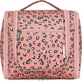 Narwey Hanging Cheetah Toiletry Bag for Women Travel Makeup Bag Organizer Toiletries Bag for Cosmetics Essentials Accessories (Large, Orange Leopard)