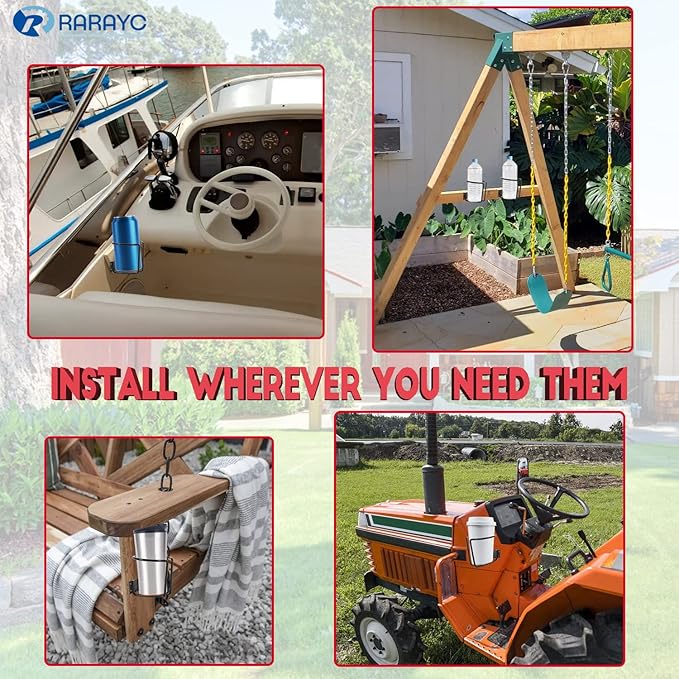 2 Pcs Wall Mounted Cup Holder for Boat Marine Yacht Truck RV Apartment Courtyard Black