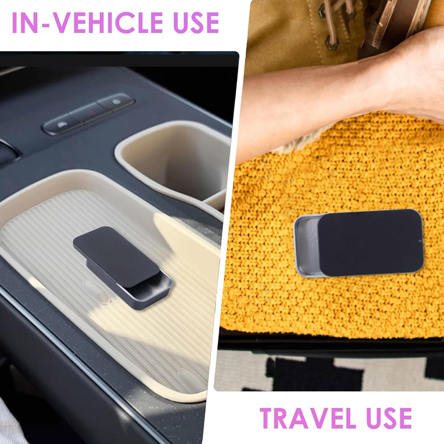 2Pack Dental Floss Portable Case,Dental floss Dispenser,Storage 24 Picks Adult Floss in Box,Refillable Glide floss,Portable Travel Floss Box for Travel(Black)