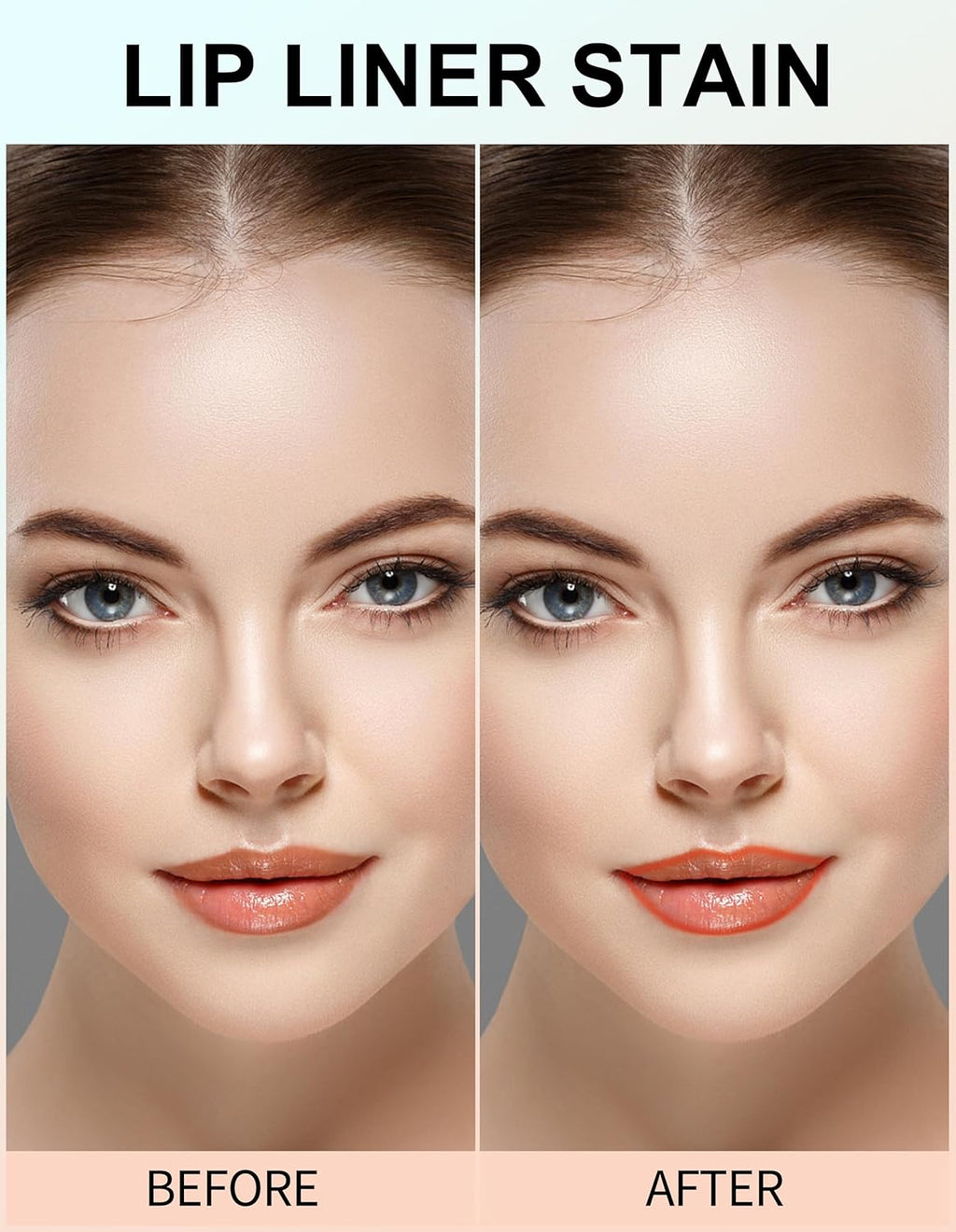 Erinde Peel Off Lip Liner Stain, Long Lasting Tattoo Lip Liner with Tweezer, Matte Finish, Waterproof Transfer Proof Lip Stain Peel Off, Non-Stick Cup Nude Lipstain Lipliner, 07