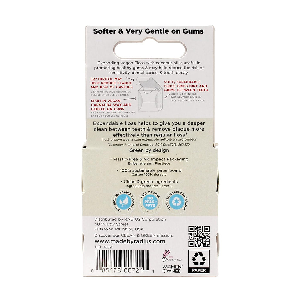 Radius Clove Cardamom Dental Floss 55 Yards Vegan & Non-Toxic Oral Care Boost & Designed to Help Fight Plaque Clear - Pack of 4