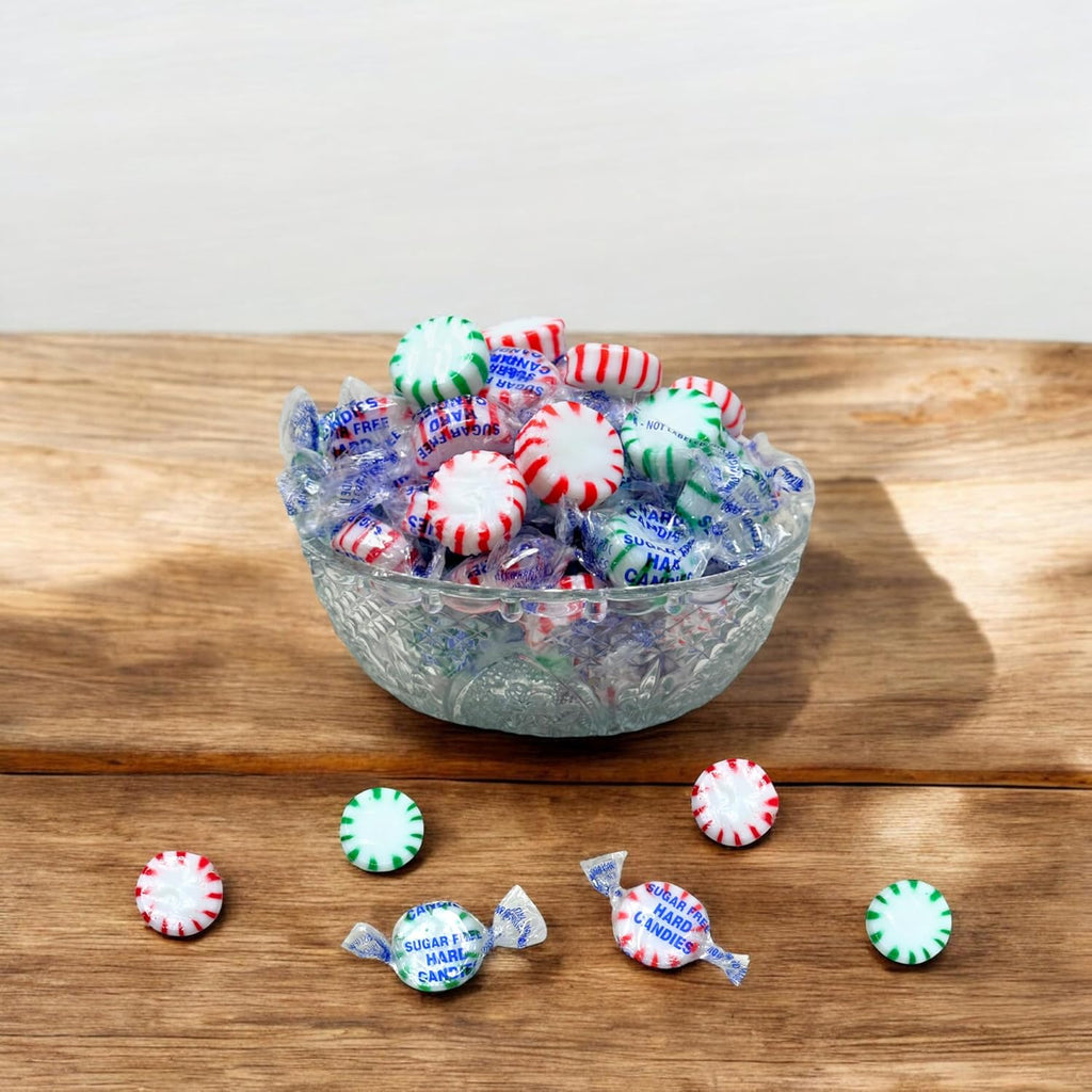 Sugar Free Peppermint And Spearmint Starlight Mints Hard Candy Assorted Mix - 1 lb Bulk Bag Individually Wrapped Keto And Diabetic Friendly Gourmet Mint Flavored Candies (16oz)