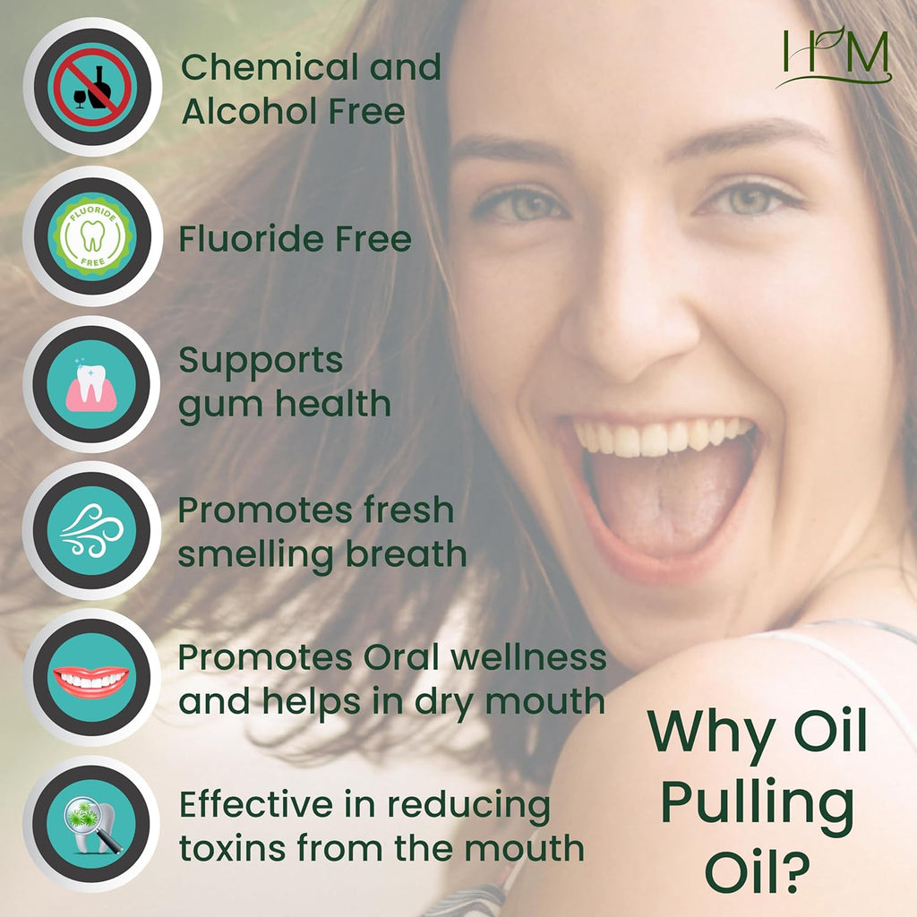 Smile Plus - Oral Wellness Oil (Rosemary and Peppermint) Essential Oils for Oil Pulling - 3.38FL Oz Whitening + Concentrated Mouth Wash, Travel Size - Spearmint Flavor - 60ML (2FL Oz)