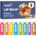 Lip Balm, 8 Pack Natural Bulk with Vitamin E & Coconut Oil, Moisturizing Dry Cracked Lips Protection, 8 Flavors - Stocking Stuffers