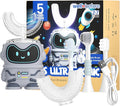 Well Before Ultrasonic Kid's U-Shaped Electric Toothbrush, IPX7 Waterproof, Five Cleaning Modes (Spaceman, Grey Ages 2-7)