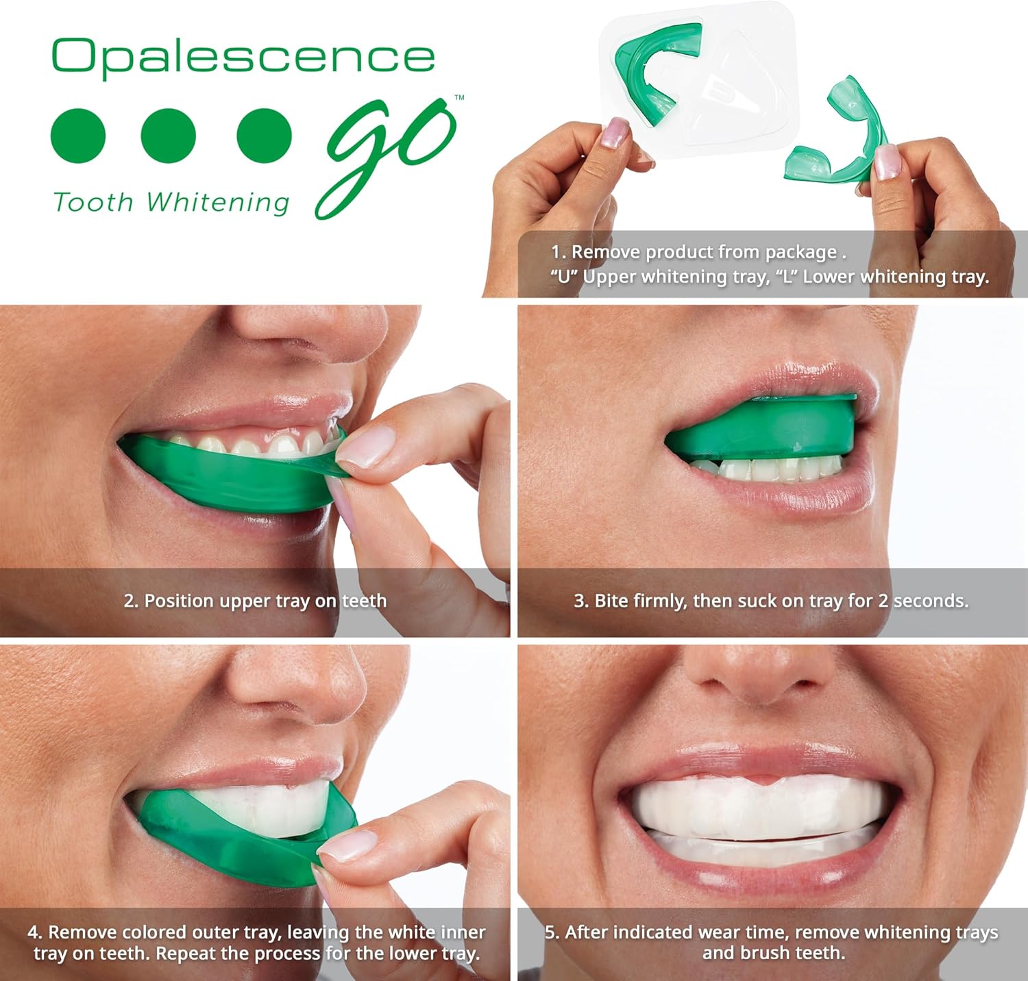 Opalescence Go 10% - Prefilled Teeth Whitening Trays Kit (10 Treatments) - 10% Hydrogen Peroxide - Mint Made by Ultradent Products. Go Teeth Whitening Kit -Mint- GO10-5193-1