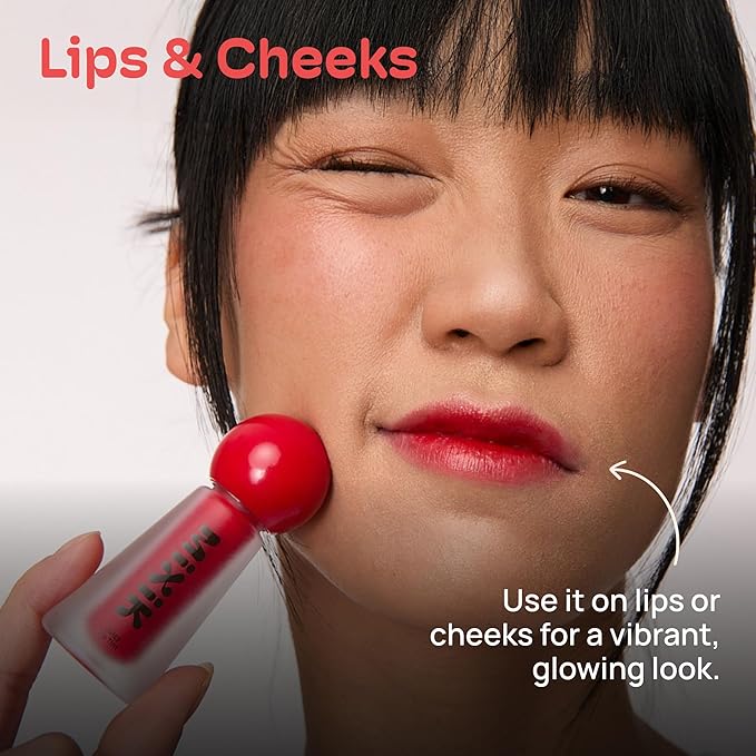 MIXIK Juicy Lip Tint, Hydrating Water-Based Lip Stain and Tint that feels light and fresh for Dewy and Radiant lips, Formulated with Blue Agave Extract for long lasting Moisturizing (Cherry Pop)