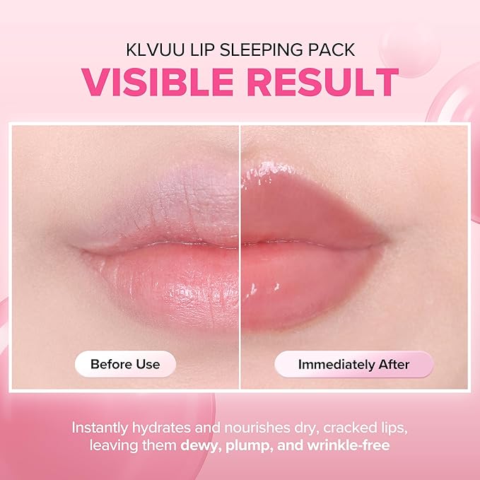 Klavuu Lip Mask Sleeping Pack (0.7oz) – Overnight Deep Hydrating Korean Lip Balm Treatment for Very Dry, Chapped Lips | Lip Lightening & Plumping with Instant Hydration | Gentle Exfoliating (Berry)