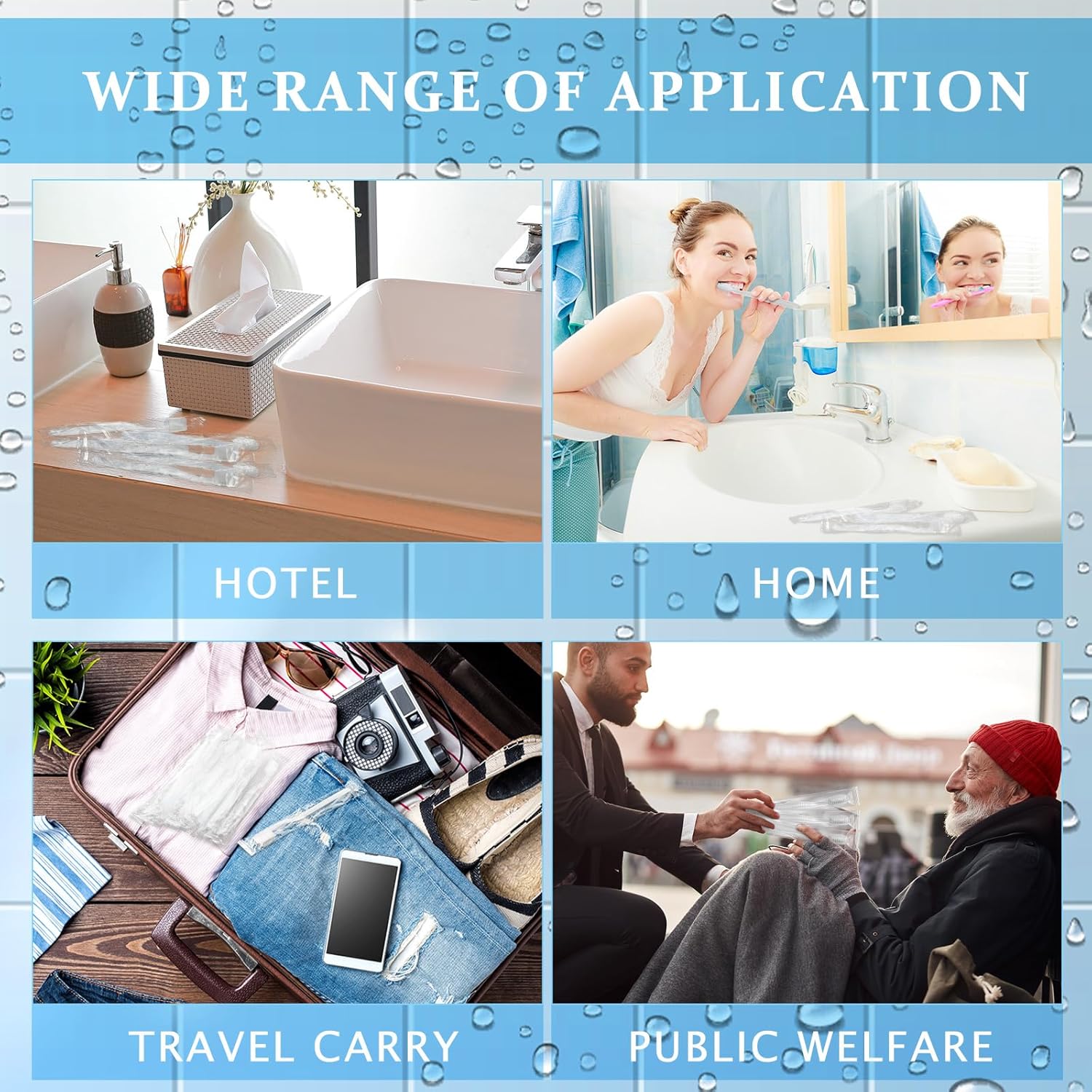 Tioncy 60 Pack Prepasted Disposable Toothbrushes Individual Wrapped Toothbrushes Soft Bristle Travel Toothbrush Single Use Wrapped for Hotel, Camp, Travel and Gift for The Homeless (White)