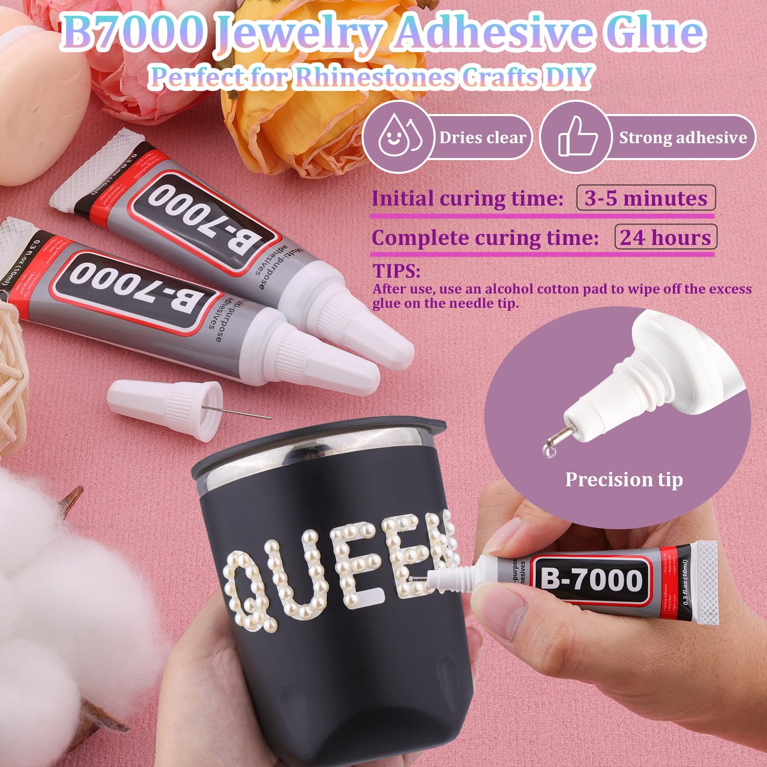 13500Pcs Flatback Pearls for Bedazzling (Beige) with B7000 Jewelry Glue, Assorted Size 2/3/4/5/6/8/10mm Half Pearl, Bedazzling Gems for Crafting Clothing Tumbler Shoes Embellishment Nail Art