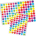 2150 Pcs Star Heart Dot Stickers for Kids Rainbow Reward Small Shape Self Adhesive Sticker for School Classroom Student Teacher Supplies Behavior and DIY Decoration