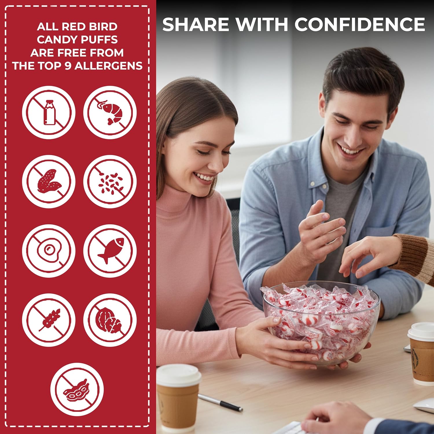 Red Bird Cinnamon Candy, Individually Wrapped, Gluten Free Breath Mints, 22 oz