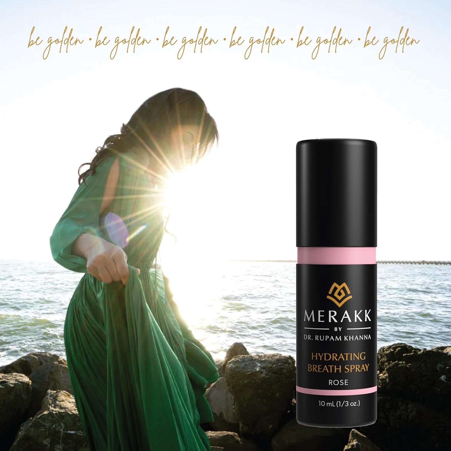 Merakk Hydrating Fresh Breath Spray in Rose - Sugar-Free Breath Freshener Spray & Dry Mouth Spray - Bad Breath Spray with Stevioside, Menthol & Glycerin - Dentist-Designed Oral Spray - 0.3 fl oz