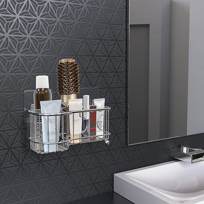 Simple Houseware Stainless Steel 6 Slots Toothbrush Holder Adhesive Wall Organizer, Chrome