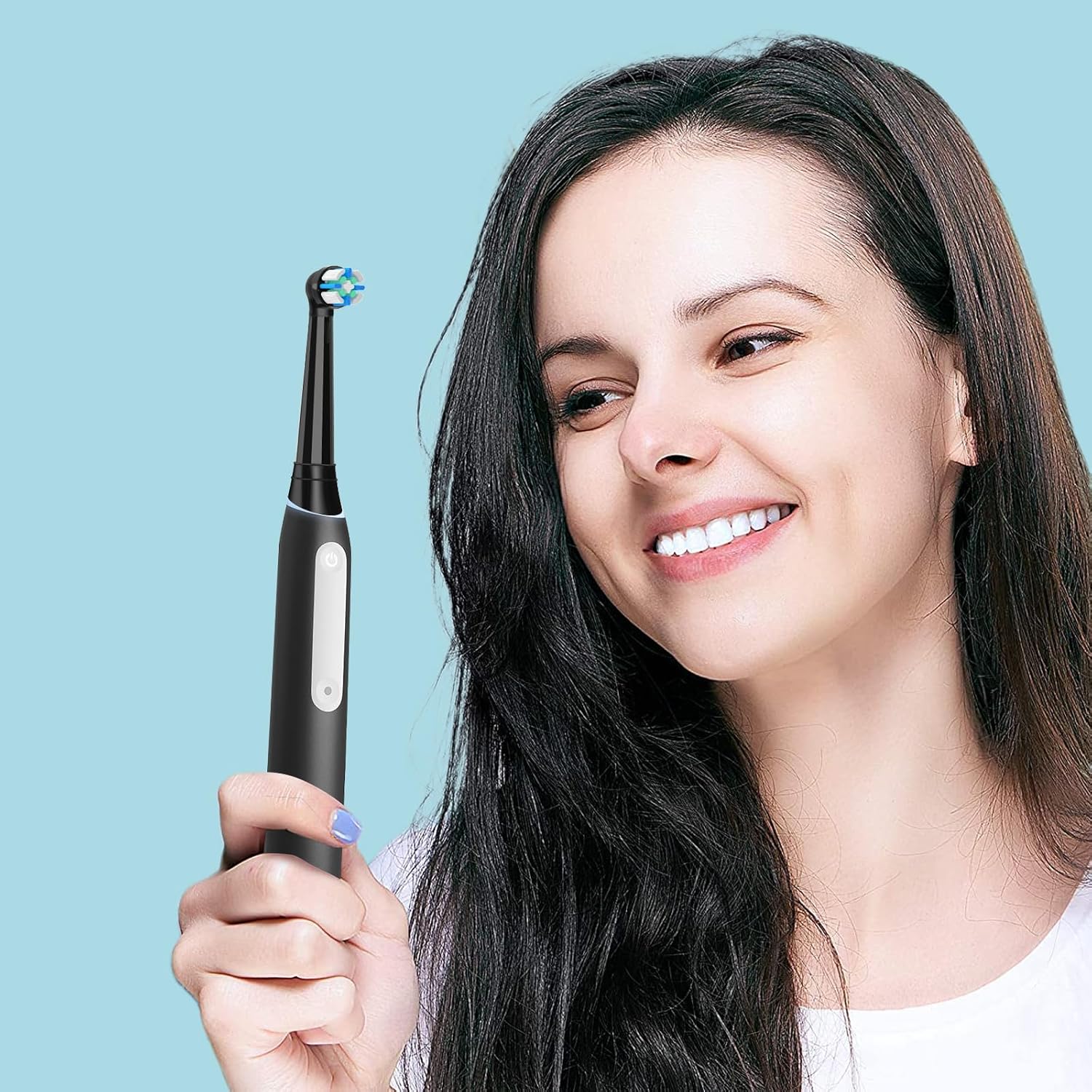 10 Count IO Replacement Heads Compatible with Oral B IO 2/3/4/5/6/7/8/9/10 Series Electric Toothbrushes, Medium Softness Brush Heads Compatible with Oral B iO for Teeth and Gums Care (Black)