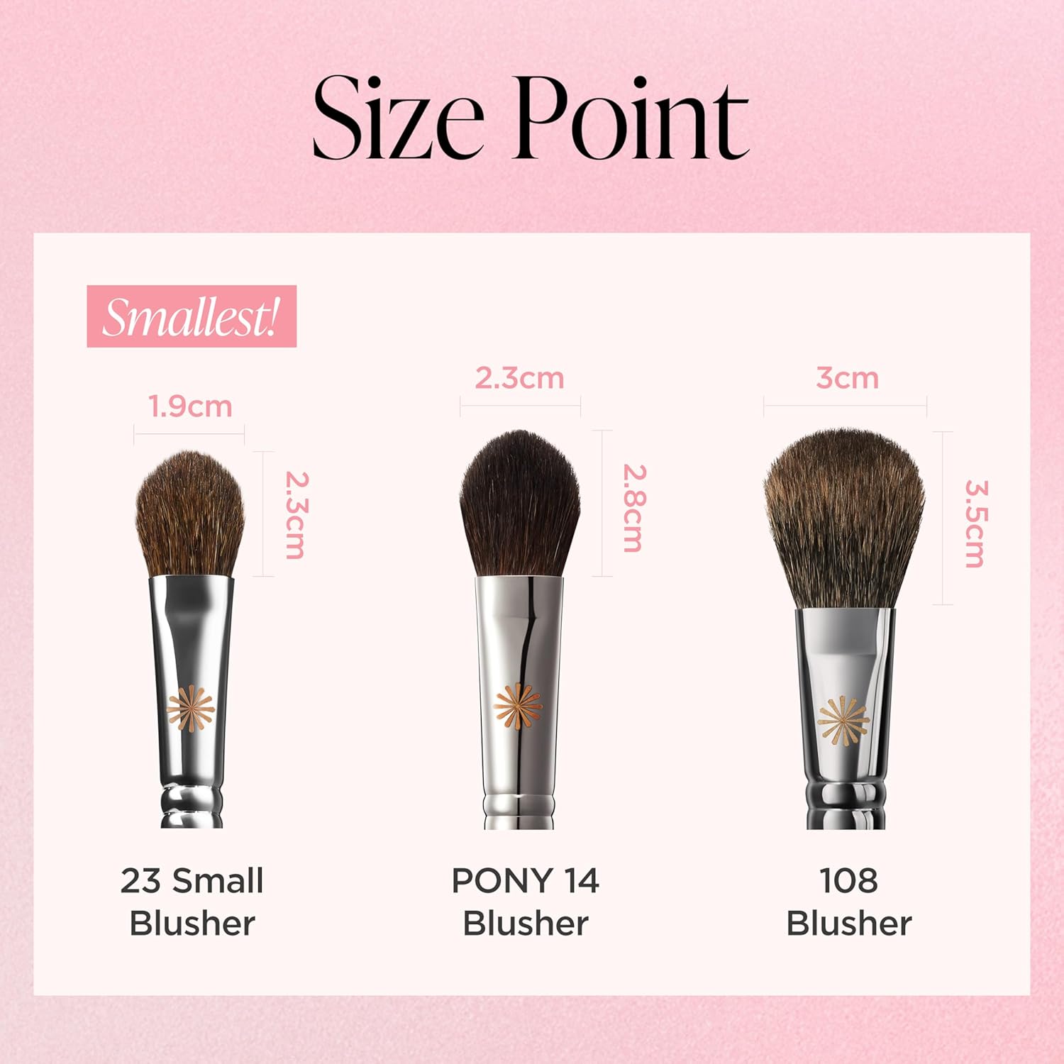 Piccasso 23 Small Blusher Brush – Precise Makeup Brush for Cheeks, Nose, and Chin, Soft Squirrel & Horse Hair for Delicate Application, Detail Face Brush for Daily Use, Korean Professional Beauty Tool