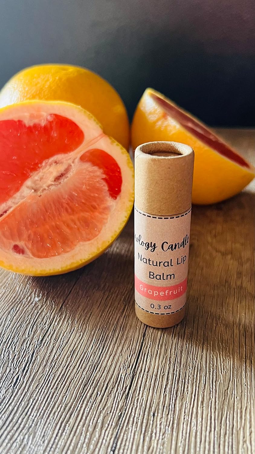 Handmade Natural Lip Balm Set of 5- Original, Mint, Cocoa, Lavender, Grapefruit - 5 Pack