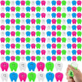 150 Pcs Mini Tooth Toys Fidget Stress Relief Puffer Squeezy Dental Dentist Toys Birthday Party Gifts School Office Prizes, 2 Inch (Multicolored)