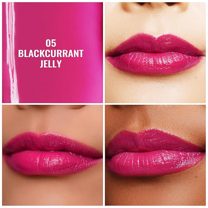 Oulac Moisturizing Lipstick - Hydrating Lipstick Tinted Lip Balm for Dry Lips, Purple Lip Crayon & Blush - Lip Color and Cheeks Makeup | 2.48g, Blackcurrant Jelly (05)