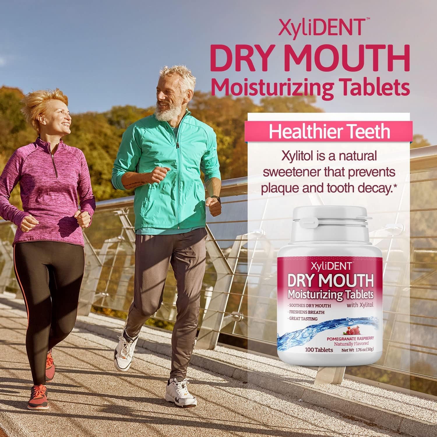 Nature's Stance XyliDENT Xylitol Tablets for Dry Mouth Relief - Stimulates Saliva, Freshens Breath, Reduces Acid Production, Fast Acting Extended Relief, 100 Count