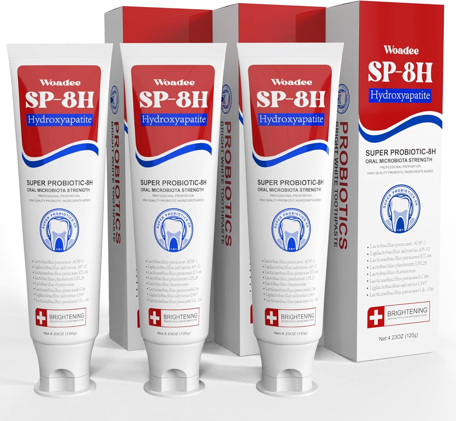 SP-8 Hydroxyapatite Probiotic Whitening Toothpaste, 8 Probiotics Plus Hydroxyapatite Formula for Teeth Whitening, Strengthening and Enamel Protection，Mint Flavor, Fresh Breath, Fluoride-Free (3)