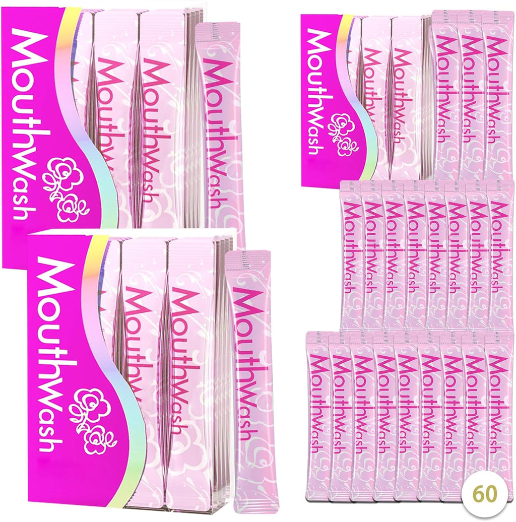 Travel Size Mouthwash,Mini Mouthwash Travel Size Bulk Portable Mouth Wash Set,Individual Small Travel Mouth Wash Packets for Fresh Breath(Pack of 60) A3
