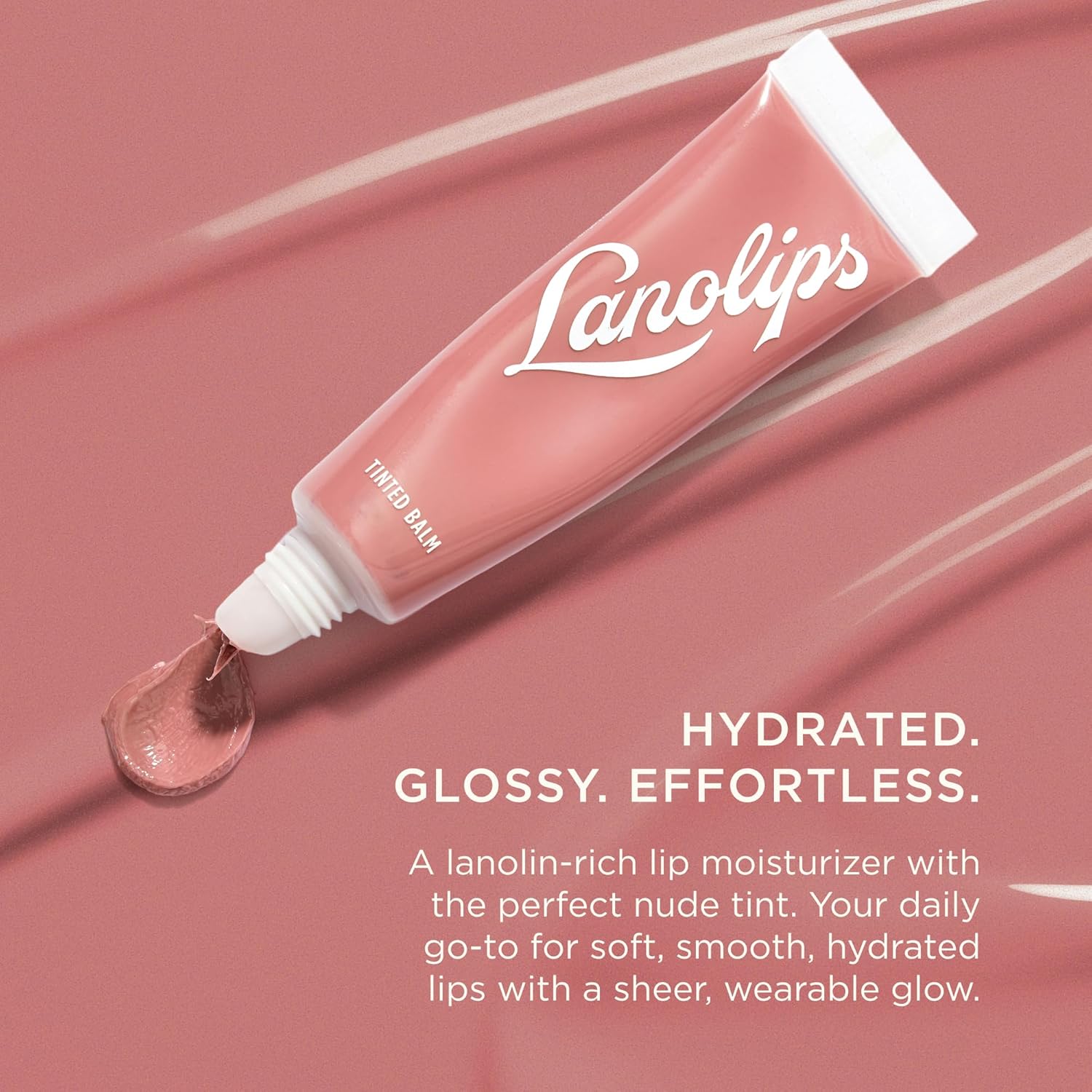 Lanolips Tinted Lip Balm - Moisturizing, Color-Tinted Balm with Lanolin & Vitamin E for Dull, Dry, Cracked Lips, Perfect Nude (12.5g / 0.44oz)