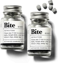 Bite Whitening Toothpaste Tablets – Nano Hydroxyapatite & Xylitol (Mint Charcoal) | Sensitive Teeth Friendly | No Fluoride, Vegan, Cruelty-Free | Travel-Size | 2 Bottles (124 Bits) | Made in USA