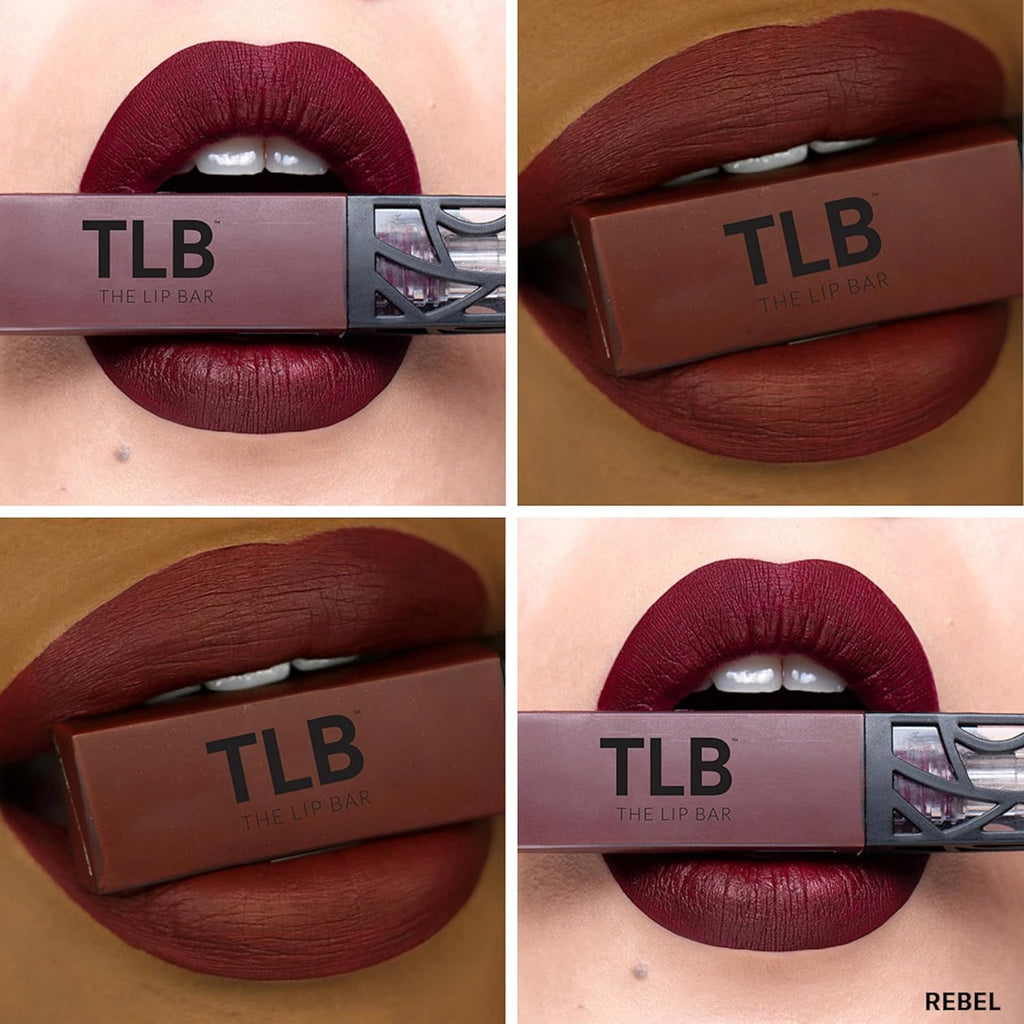 The Lip Bar - Nonstop Liquid Matte Lipstick Mini 2-Pack, Muse (Deep Berry) + Rebel (Deep Burgundy) - High Pigment - One Swipe - Long Lasting - Jojoba Oil & Vitamin E - Vegan - .24 fl oz